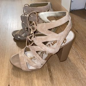 Sam Edelman Suede Block Strap Heels